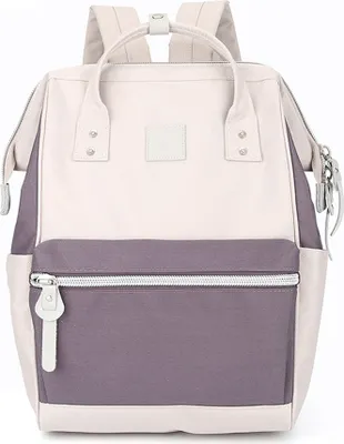 Produktbild von Himawari | Geräumiger Laptop-Rucksack, mit USB-Anschluss, Beige, Violett, 27x40x17 cm