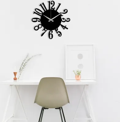 Produktbild von Opviq, Enzoclock - S005, Wanduhren, Schwarz, Metall, 48 x 48 cm