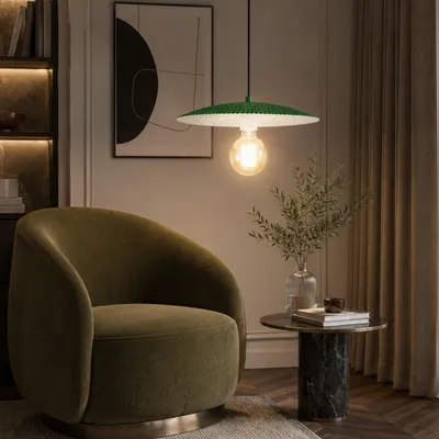 Produktbild von Opviq, Moderne Pendelleuchte, Metall, Ø39 cm, Lichtgrün, E27, 40W - 100% Melamin