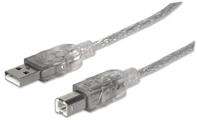 Image de MANHATTAN USB Kabel A -> B St/St 3.00m silber