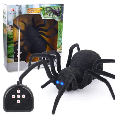 Image de Jouet de simulation d'araignée télécommandé Figures animales réalistes Blague d'épouvante Gag Cadeaux Halloween Noël Décoration de fête