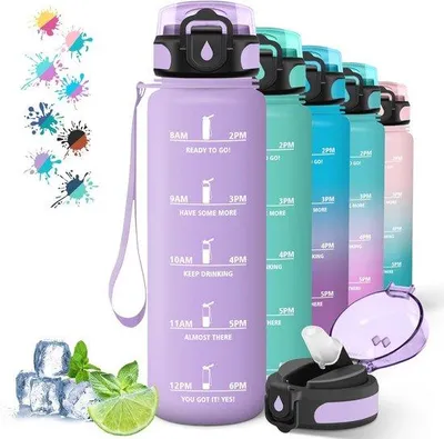 Produktbild von Motivieren 1 L Lifestyle Wasserflasche mit Rietje - Perfekt für Sport und Fitness