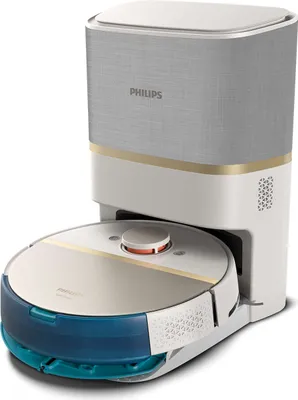 Produktbild von Philips HomeRun 7000 Series Aqua Saug- und Wischroboter mit Station bis zu 180 Min Laufzeit, 4 Modi, 5000 pa, Weiß (XU7100/02)