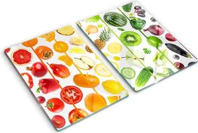 Obrázek produktu pro Kryt varné desky – Kryt na indukční desku – Ochranná skleněná deska – 2x40x52 cm– Skleněné ochranné desky na sporák –Tvrzené sklo –Ovoce a zelenina