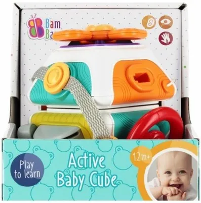 Zdjęcie produktu dla Kostka edukacyjna sensoryczna BAM BAM dla dzieci od 18 miesiąca