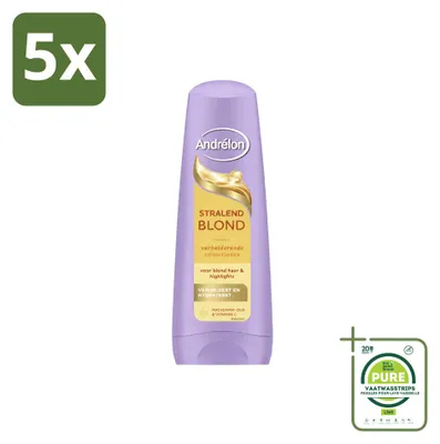 Imagen del producto de 5 unidades de acondicionador Andrélon Stralend Blond, 200 ml cada uno. Paquete grande