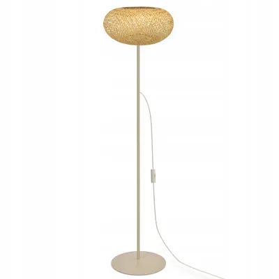 Obrázek produktu pro LUXOLAR Stojací lampa béžová se zlatými prvky, E27 LED – lampa ve stylu boho do obývacího pokoje nebo ložnice, výška 145 cm, s vypínačem – bez žárovky