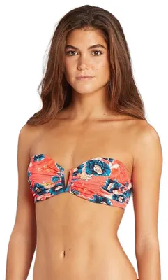 Image de Haut de maillot de bain bikini Billabong, modèle Bardot, pour femmes, motif floral