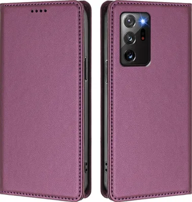 Immagine prodotto di Custodia in pelle per Samsung Galaxy Note 20 Ultra, custodia a libro magnetica in Finto cuoio con supporto, viola