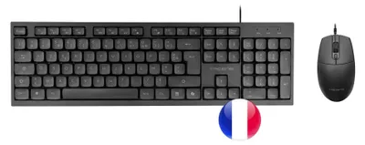 Obrázok produktu pre Tacens Anima ACP02FR, Kábel, USB, Membránový spínač kláves, AZERTY, Čierna, Obsahuje myš