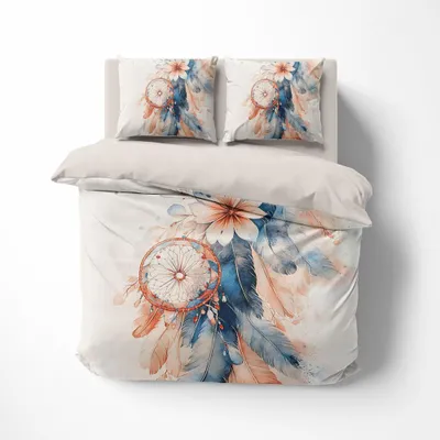 Produktbild von FEBE 3D Bettwäsche Traumfänger Bettbezug-Set 135x200 + Kissenbezug 80x80 cm Wendebettwäsche 2 Teilig mit Reißvesch