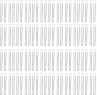 Immagine prodotto di 96 pezzi bacchette per bolle di sapone, bianche, trasparenti, resistenti, in ABS, portatili, ampiamente utilizzate, per feste, matrimoni, vacanze