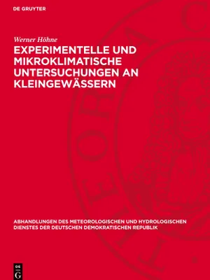 Produktbild von Experimentelle und mikroklimatische Untersuchungen an Kleingewässern
