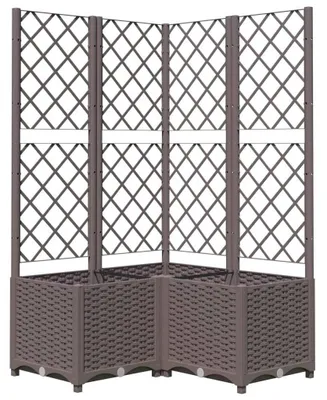 Produktbild von Pflanzkübel mit Rankgitter Spalier Rankhilfe Pflanzkasten Blumenkübel witterungsbeständig frostbeständig für Garten und Terrasse Braun 120 x 40 x 121 5 cm