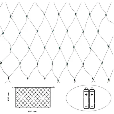 Produktbild von LEX Lichternetz 100er LED warmweiß für Außen und Innen batteriebetrieben Timer