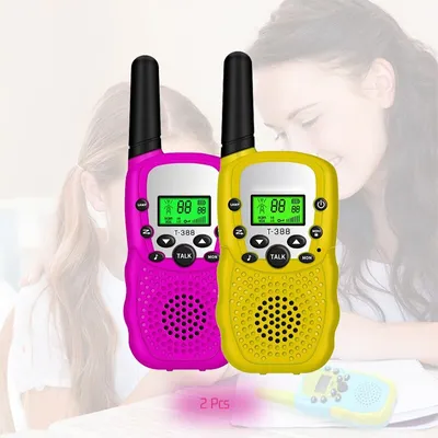 Produktbild von Kinder Walkie Talkie 2PCS Outdoor Remote Control Interaktives Spielzeug mit Hintergrundbeleuchtung LCD-Taschenlampe Urlaub Geschenk für Jungen und Mädchen