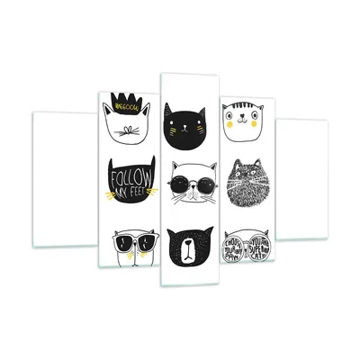 Produktbild von Bilder auf glas - Katze Haustier Tiere Illustration - 150x100cm - Glasbilder - Wandbilder - Kunstdruck - Wanddekoration aus Glas - Glas Bilder - Wandbild auf Glas - GEA150x100-2847