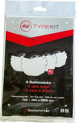 Produktbild von 8x TYRE KIT Reifensäcke Set 700+300x1000mm bis 20" Räder in Beutel verpackt