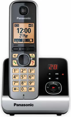 Produktbild von Panasonic KX-TG6721GB Schnurlostelefon mit Anrufbeantworter, Farbe: Schwarz/Silber
