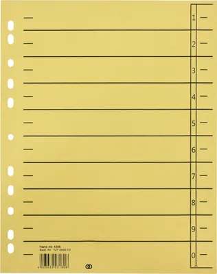 Produktbild von Trennblatt oeco 1455 A4 230g Karton gelb 100 Stück Packung mit 10 Stück