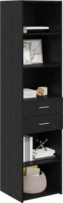 Produktbild von vidaXL Highboard Schwarz Eichen-Optik 45 x 42,5 x 185 cm Holzwerkstoff
