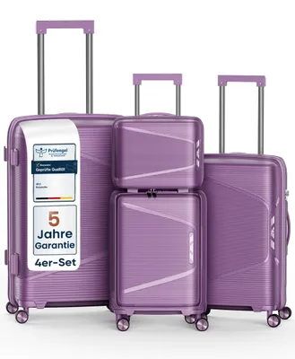 Produktbild von 4FLY Hartschalen Reisekoffer Set 4-teilig (S/M/L/XL) – mit TSA-Schloss, 4 Spinner-Doppelrollen, Kosmetiktasche, Handgepäck und Aufgabegepäck