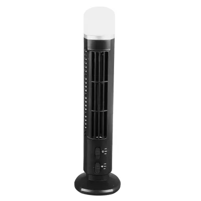 Produktbild von Blattloser Turmventilator USB-Tischventilator mit Nachtlicht, 2 Helligkeits- und Geschwindigkeitsstufen, leistungsstarker für Zuhause Büro Schwarz