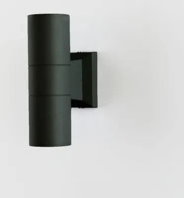 Produktbild von Außenwandleuchte Aluminium Schwarz 1258-65SB: Zeitloses Design, IP44, 2x GU10 Fassung für individuelle Beleuchtung