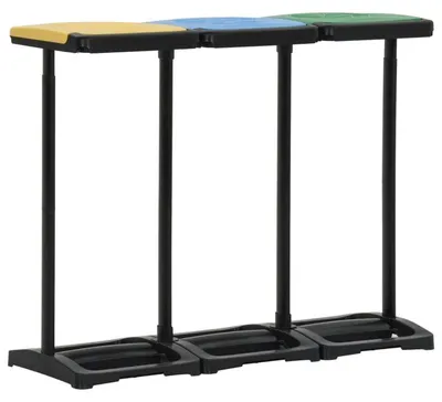 Imagen del producto de Soporte para bolsas de basura, diseño robusto de madera, gestión de residuos en exteriores, disponible en varios colores
