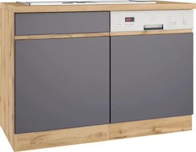Produktbild von Held Möbel Spülenschrank inkl Spüle PISA BxTxH 120 x 60 x 86 cm grau matt zerlegt Anschlag reversibel 667.6311