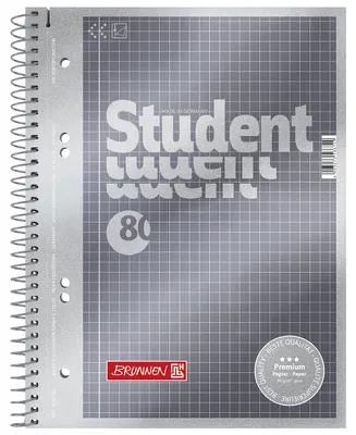 Produktbild von 1x BRUNNEN Collegeblock Student Premium A5 kariert
