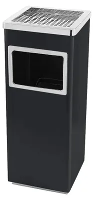 Obrázek produktu pro Venkovní popelník, velká kapacita, odolná kovová konstrukce, černá barva
