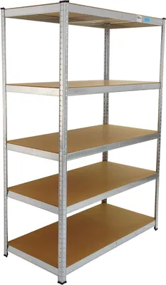 Produktbild von Schwerlastregal 180x20x60 cm bis 875 kg belastbar mit 5 verstellbaren Böden Regal Steckregal Weitspannregal