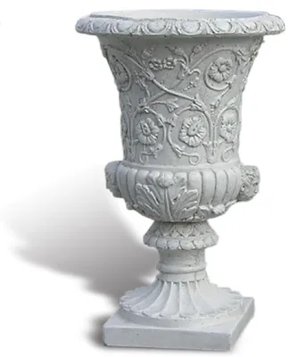 Produktbild von Casa Padrino Luxus Barock Blumentopf Antik Hellgrau Ø 49 x H. 78 cm - Handgefertigter Barockstil Pflanzentopf aus hochwertigem Carrara Marmorkies - Barock Garten Deko - Italy