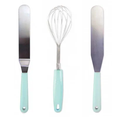 Produktbild von Backutensilien - 1 Schneebesen + 2 Spachteln
