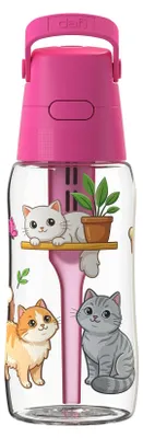 Zdjęcie produktu dla Butelka Filtrująca Dafi SOLID 0,5 Flamingowa z Filtrem Kotki nadruk UV