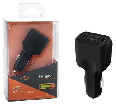 Obrázek produktu pro Nabíječka do auta Faston 4xUSB, 3A, Quick Charge QC3.0, černá
