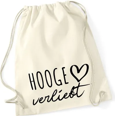 Produktbild von Huuraa Turnbeutel Hooge verliebt 12 Liter Natural Baumwolle Rucksack Geschenkidee