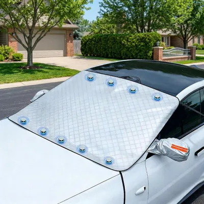 Imagen del producto de Cubierta para parabrisas de coche - Protección contra nieve y heladas - 160 x 116 cm - Plegable