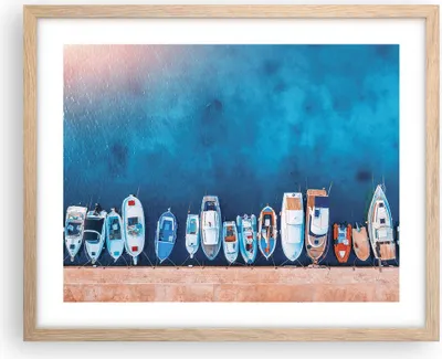 Produktbild von Gerahmtes Poster - Rahmen in heller Eiche - Hafen Hafen £ódŸ - 50x40 cm - Wand Bild - Wanddeko - Wandbilder - Kunstposter - Wandposter - Bilderrahmen - Bilder - Kunstdruck - P2NAA50x40-5081
