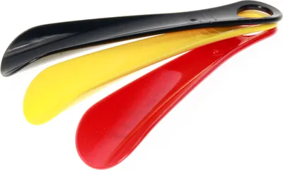 Produktbild von Set Schwarz | Rot | Gelb - Schuhlöffel Schuhanzieher aus Kunststoff