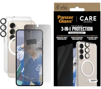 Immagine prodotto di Kit di protezione Cura di Panzerglass Flagship 3W1 Custodia+Vetro di protezione+Lente per Samsung Galaxy S25+