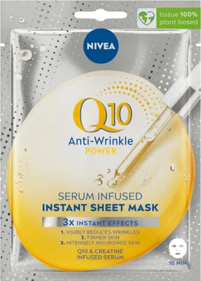 Zdjęcie produktu dla Nivea Q10 Maska w pachcie z serum przeciwzmarszczkowym, 1 sztuka
