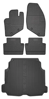 Productafbeelding van Rubberen automatten + kofferbakmat voor Volvo S60 I 2000-2009 (sedan) – 5-delig, zwart, op maat – Wielganizator SolidPRO