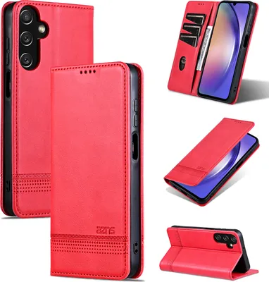 Produktbild von Leder Hülle für Samsung Galaxy A05S, Klapphüllen Brieftasche Magnetverschluss Ständer Schutzhülle Rosa