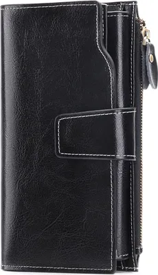 Produktbild von SENDEFN Damen Leder Geldbörse groß, RFID Schutz, viele Fächer, 20 Kartenfächer, Handyfach, geräumige Damen-Geldbörse, hochwertige Leder, stilvolles