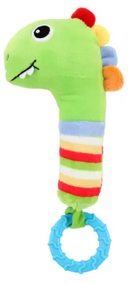 Produktbild von Toi-Toys 72131A - LITTLE STARS  Babyrassel Dino – Beißring & Quietsche, Spielzeug Baby 0+ Monate