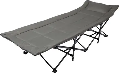 Zdjęcie produktu dla eCa AR05SZ Składany leżak turystyczny 187 × 68 cm, 120 kg, szary