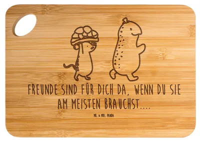 Produktbild von Mr. & Mrs. Panda Holzbrett Schildkröte Maus - Transparent - Geschenk, Brett, Holzbrettchen, Schneidebrett, Beste Freundinnen, Freunde, Hackbrett, Frühstücksbrett