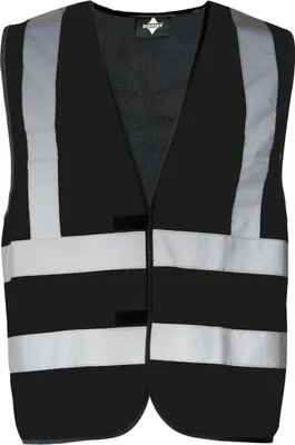 Immagine prodotto di Korntex KX140 | Gilet ad alta visibilità con quattro strisce riflettenti EN ISO 20471 - Colore: Nero - Taglia: XXL